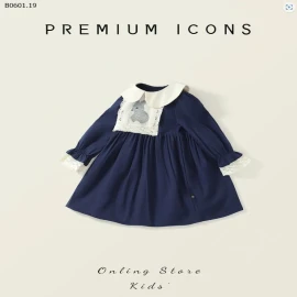 Váy baby doll kiểu Pháp Cổ Thêu Thỏ Thu Đông-sỉ 142k