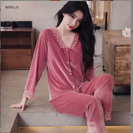 BỘ NGỦ NHUNG VIỀN REN QCCC - Sỉ 218k