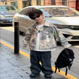 QUẦN JEANS BÉ TRAI ỐNG RỘNG CÓ CHUN BO GẤU AMBB-sỉ 201k