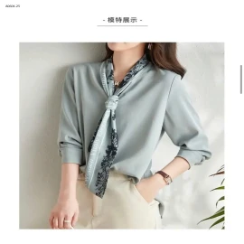 SƠ MI KÈM KHĂN LỤA-sỉ 99k