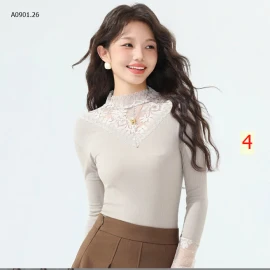 ÁO THUN GIỮ NHIỆT CỔ REN KOREA sỉ 133k