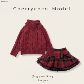 SET ÁO LEN ĐỎ + CHÂN VÁY CHERRYCOCO-sỉ Áo : 225k            Cv : 180k 