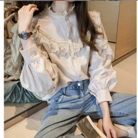 ÁO SƠ MI NỮ PHỐI REN sỉ 129k