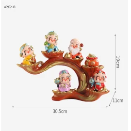 Bộ Tượng 5 ông  t h ầ n  t à i -Si 230k/1 set 