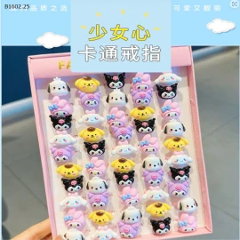 SET 50 NHẪN HOẠT HÌNH TRẺ EM-Sỉ 70k/ 1 set 50c