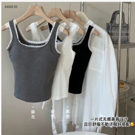 ÁO BA LỖ VIỀN REN KÈM ĐỆM NGỰC  - sỉ 75k