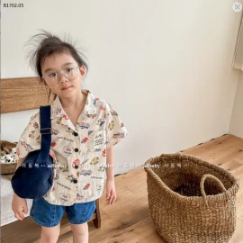 áo sơ mi denim tay ngắn cho bé-Sỉ 148k