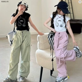 ÁO THUN VÀ QUẦN THÔ BÉ GÁI-Giá sỉ như sau: - Áo : 115k -Quần: 165k