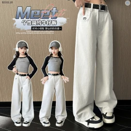 QUẦN JEAN ỐNG RỘNG BÉ GÁI SIZE ĐẠI HÃNG JUZITIGE-Sỉ 158k