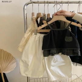 SET ÁO 2 DÂY MẢNH MIX QUẦN TRẮNG BG-Giá sỉ như sau Áo : 120k Quần : 148k