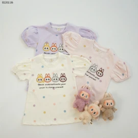 ÁO THUN CỘC TAY LABUBU BÉ GÁI-sỉ 152k