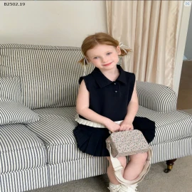 Set áo polo mix váy xếp ly tiểu thư hiện đại-sỉ 222k