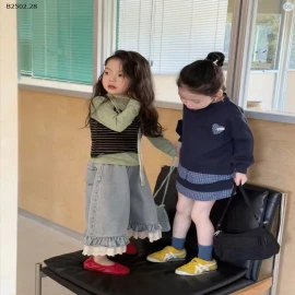 VÁY THAN PHỐI SƠ MI KẺ-sỉ 279k