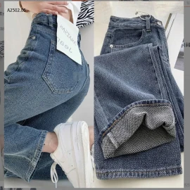 QUẦN JEAN NỮ ỐNG RỘNG HACK DÁNG-sỉ 155k