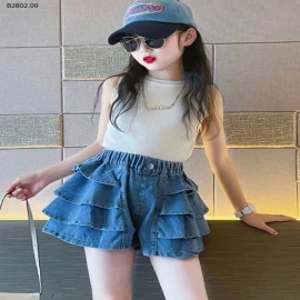 QUẦN GIẢ VÁY XẾP BÈO TẦNG -sỉ 129k