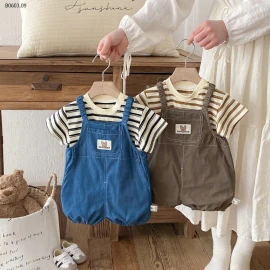 SET ÁO KẺ MIX QUẦN YẾM -sỉ 218k