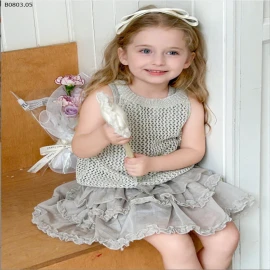 SET ÁO LEN BA LỖ MIX CHÂN VÁY BG-sỉ 186k