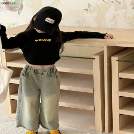 JEANS ỐNG RỘNG TUA GẤU-sỉ 165k