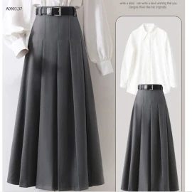 CHÂN VÁY DÁNG DÀI XẾP LY ANNA-165k
