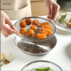 KHAY INOX KÈM VỈ LƯỚI CHẤT LIỆU INOX 304   -sỉ 85k/set 