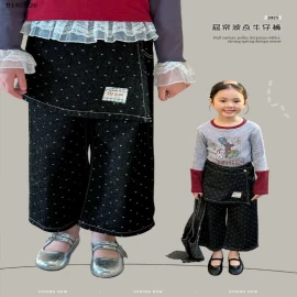 QUẦN JEANS CHẤM BI CHO BÉ GÁI-sỉ 205k