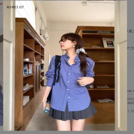 ÁO SƠ MI KẺ XANH-sỉ 125k