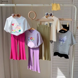 SÉT ÁO THUN QUẦN GÂN LOE-sỉ 167k