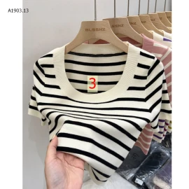 ÁO KẺ CỔ TRÒN-sỉ 55k