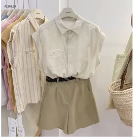 ÁO SƠ MI TAY HẾN CHO NỮ -sỉ 131k