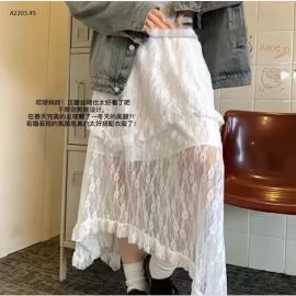 CHÂN VÁY REN VẠT LỆCH TRENDY-sỉ 192k