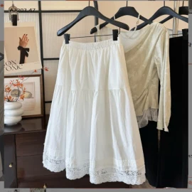 CHÂN VÁY DÁNG DÀI ĐÁP REN ANNA-sỉ 198k