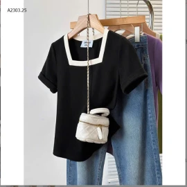 ÁO THUN COTTON CỔ VUÔNG -sỉ 110k