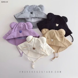 MŨ BÈO TAI GẤU KÈM QUAI CHO BÉ -sỉ 86k