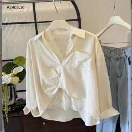 Sơmi phối ren nhà ANNA-sỉ 220k