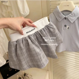 Set áo polo mix chân váy minmin -sỉ 153k