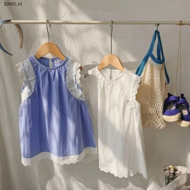 VÁY SÁT NÁCH VIỀN REN CHO BÉ GÁI-sỉ 123k