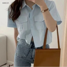 ÁO SƠ MI CỘC TAY DÁNG CRT sỉ 121k