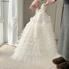 Váy dài trắng ngọt ngào cho bé-sỉ 198k