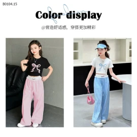 SÉT ÁO THUN NƠ MIX QUẦN SUÔNG CARO BG-sỉ Áo : 142k           Quần : 180k 