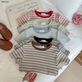 Áo phông kẻ vạt bầu thương cho bé -sỉ 90k