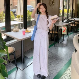 QUẦN ỐNG RỘNG NỮ CHẤM BI -sỉ 115k