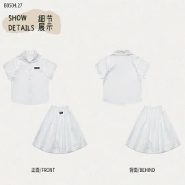 Set áo sơ mi trắng mix chân váy A -sỉ Áo : 178k            Váy : 141k