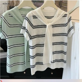 ÁO THUN DỆT KIM KÈM KHĂN -sỉ 161k