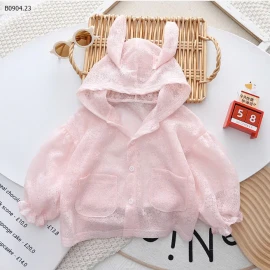 ÁO KHOÁC MỎNG TAI THỎ CHO BÉ GÁI -sỉ 83k
