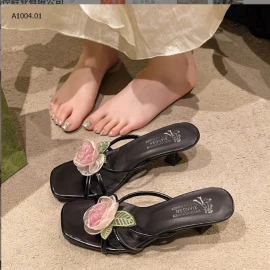 DÉP CAO GÓT NỮ GẮN HOA HỒNG  sỉ 160k