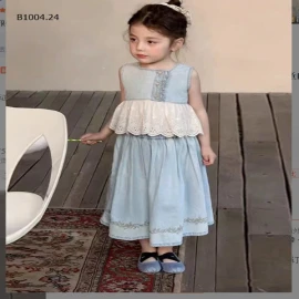 SET BỘ ÁO REN DENIM MIX CHÂN VÁY sỉ 239k