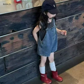 SET ÁO PHÔNG MIX YẾM JEAN CHO BÉ - sỉ  áo 105k yếm 160k