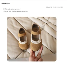 GIÀY BÚP BÊ DA LỘN PHỐI VIỀN REN CHO BÉ GÁI-sỉ Sz 23-28 : 125k           Sz 29-34 : 133k