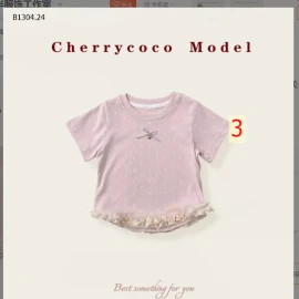  Bộ đồ mùa hè CHERRYCOCO họa tiết chấm bi giá sỉ như sau :  áo 123k/c  Quần 112k/c