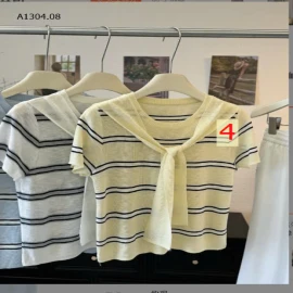 ÁO THUN DỆT KIM KÈM KHĂN  - sỉ 160k